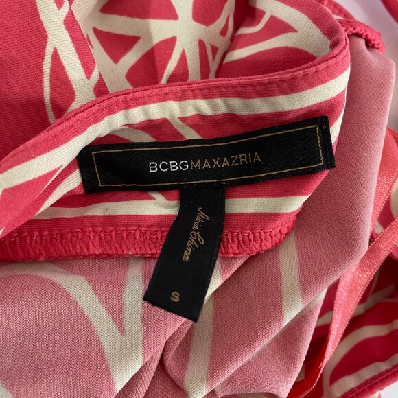BCBGMaxazria Pink & White Sleeveless Dress Size Small Y2K - Picture 6 of 7